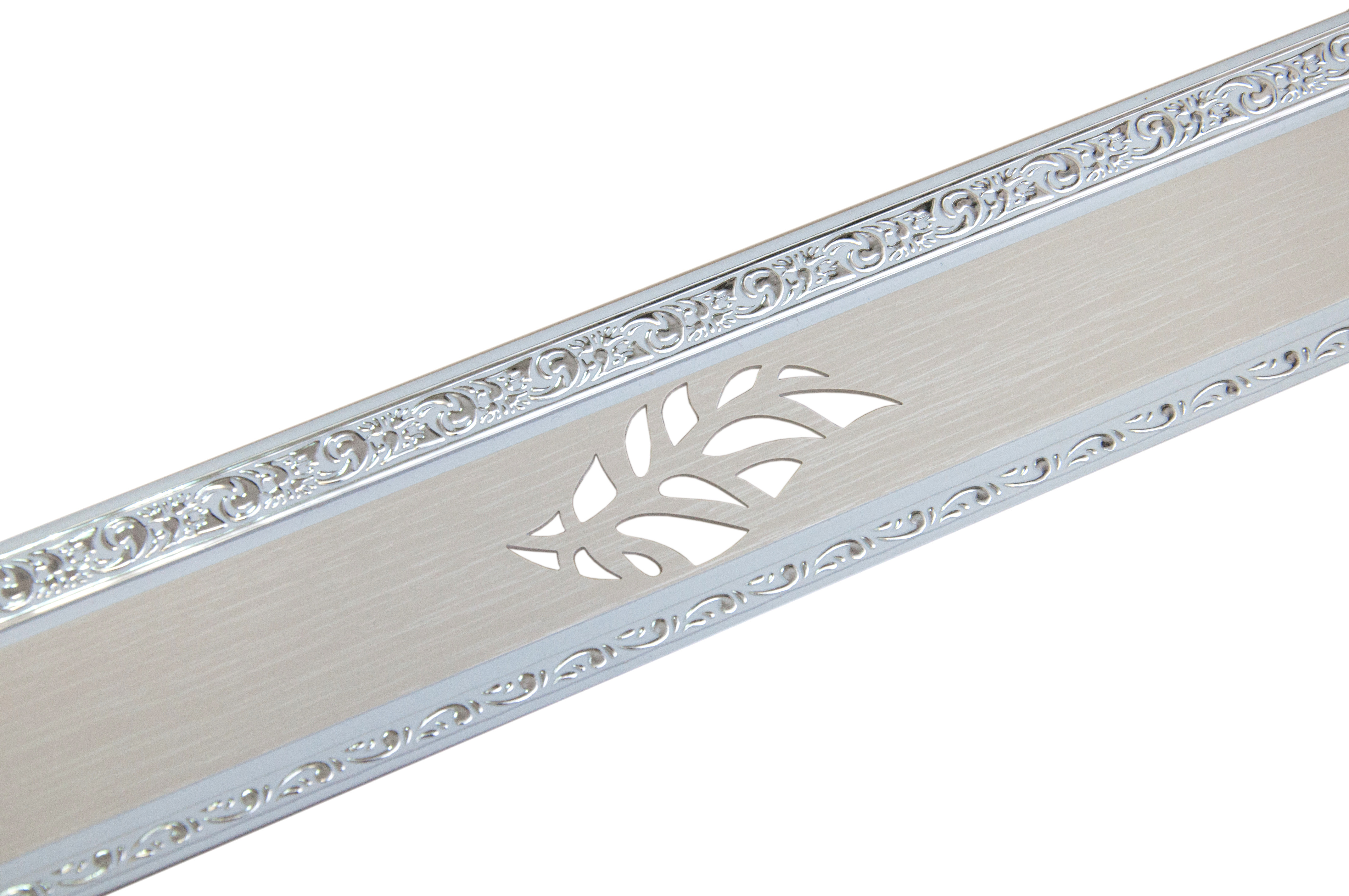 Планка ПВХ Лист МАГЕЛЛАН 7см 25м Серебро/Ясень беленый. Цена за 1 метр