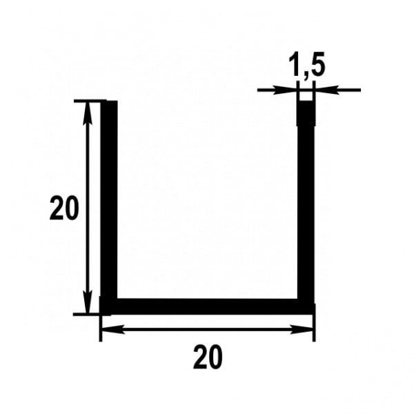 Швеллер 20*20*20 мм Шв 09.2000.504л Бронза. Цена за 5 штук.