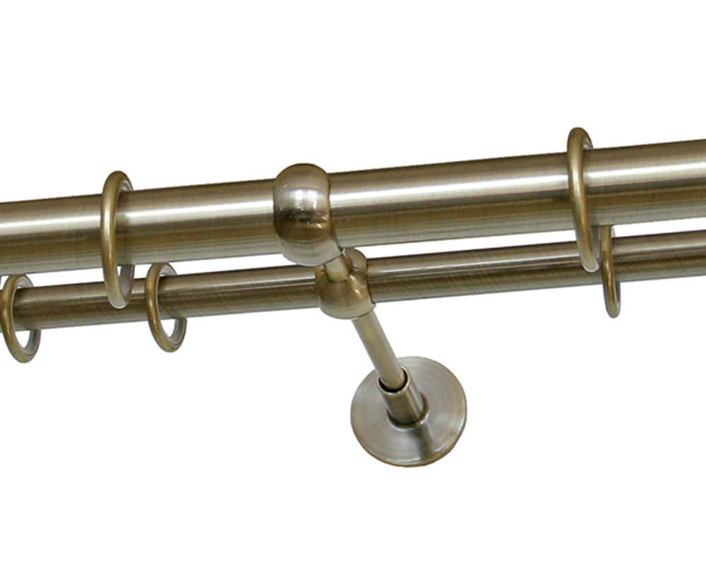 Карниз двухрядный кованый УЮТ d25мм 2,0м Бронза